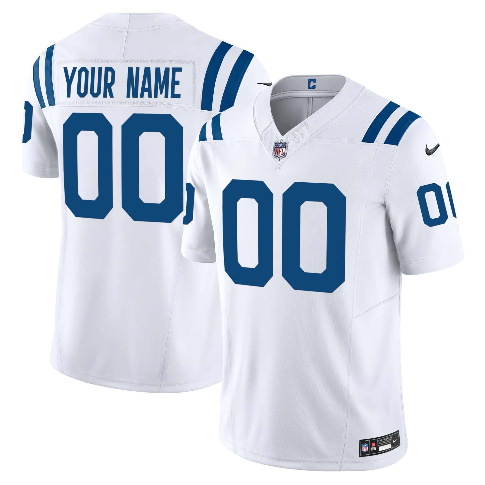 Men Indianapolis Colts White 2024 Nike Vapor Limited Custom NFL Jersey